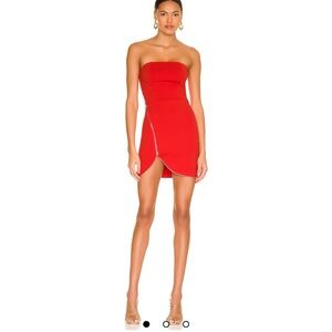 Superdown Strapless Red Dress